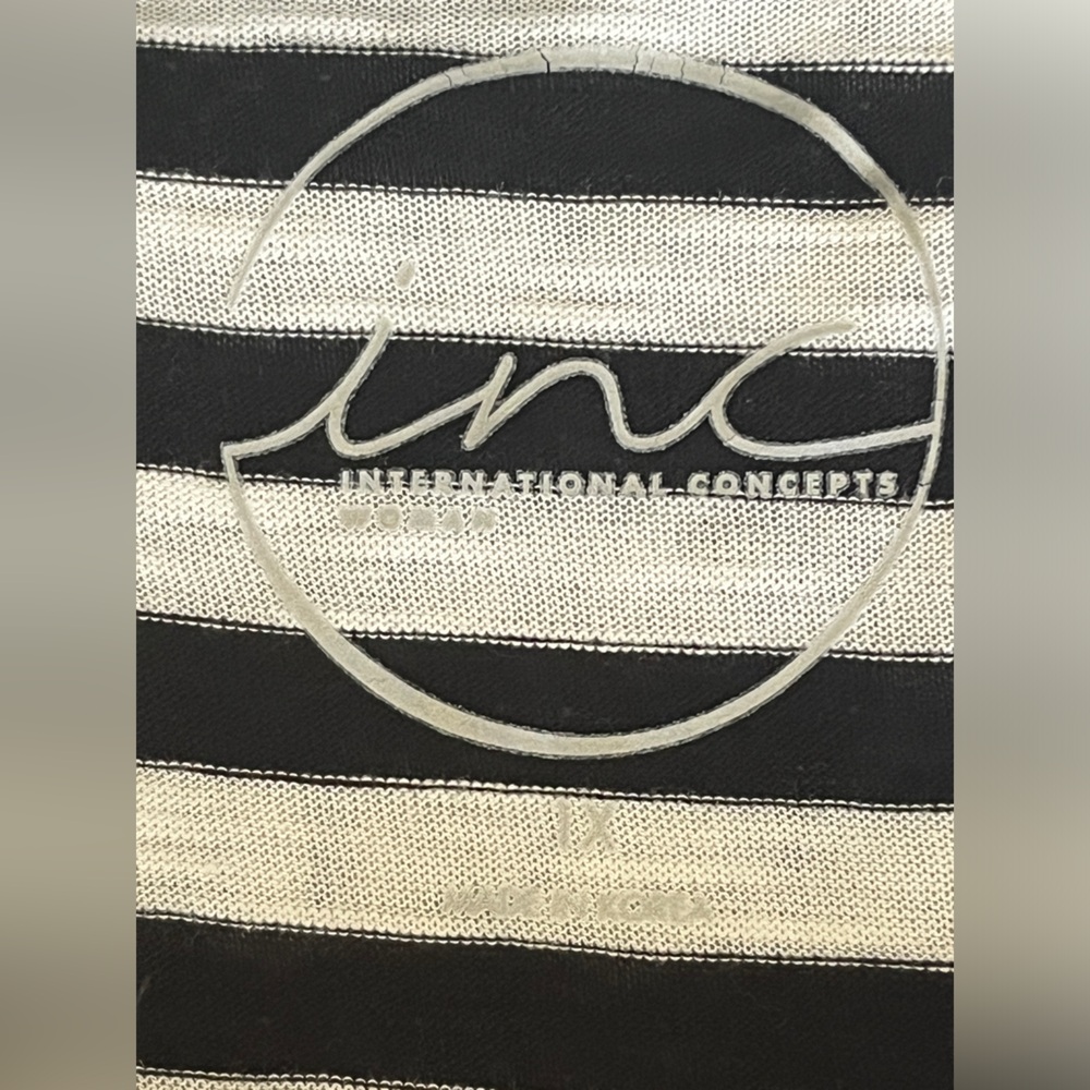 NWT I.N.C. International Concepts Cowl Neck striped top size 1X - Picture 9 of 14
